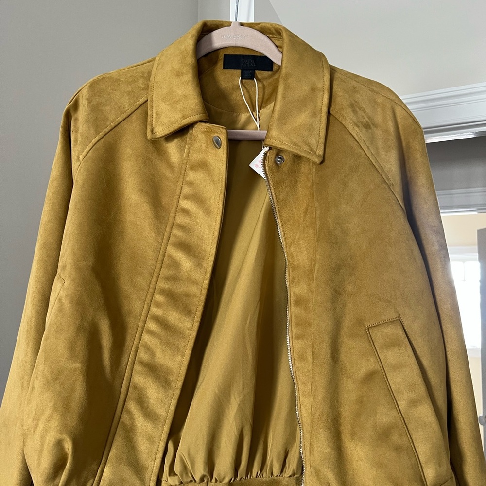 Zara Mustard Yellow Bomber Jacket